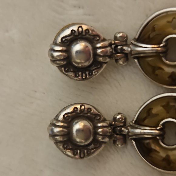 BRIGHTON Carved Donut Shape Door Knocker Post Earrings - Picture 4 of 5